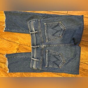 MOTHER Blue Sky Ankle Fray Jeans